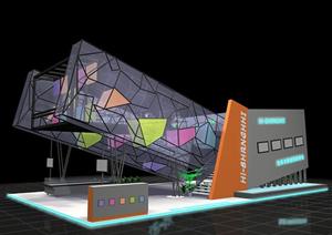 某现代风格展览厅展台方案设计3DMAX模型