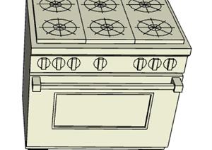 一个厨房液化气灶台的SU(草图大师)模型