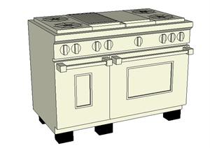 一个厨房灶台SU(草图大师)模型素材(2)