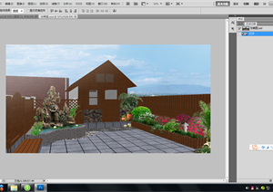 某现代风格庭院花园屋顶花园方案设计效果图（PSD格式）