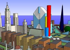 某城市商业综合体建筑设计SU(草图大师)方案模型