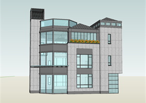 某现代风格会所建筑设计SU(草图大师)模型（2）