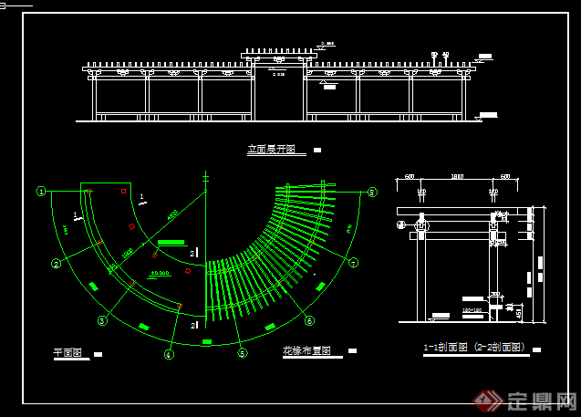 各种现代花架廊架小品施工图CAD方案设计(2)