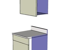 一个橱柜的厨卫设施设计SU(草图大师)模型素材