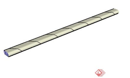 一截PVC管的构件设计SU模型素材(1)