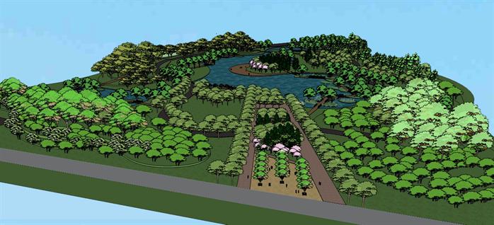 某现代风格湿地公园景观规划设计SU模型