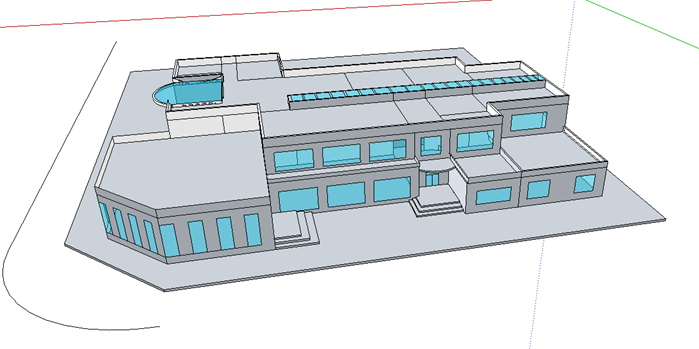 某大学生活动中心建筑设计su模型(1)