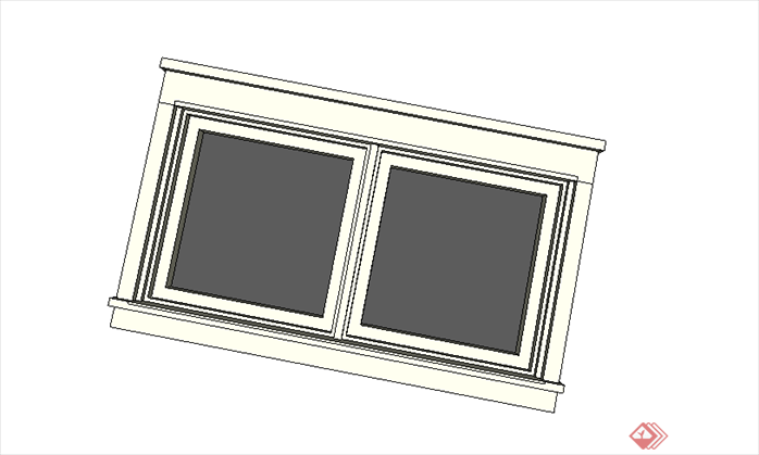 某个现代风格室内窗户设计SU模型素材(1)