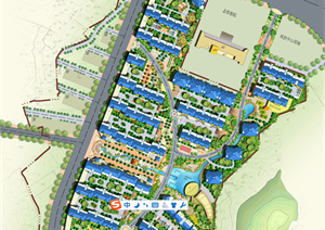 某现代风格住宅区景观规划设计CAD方案（含效果图）