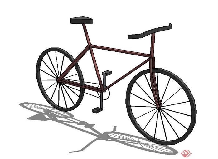 一个自行车SU素材模型(1)