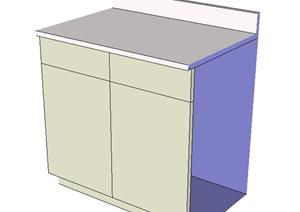 一个厨房橱柜SU(草图大师)模型素材