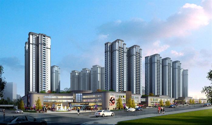 遵义某新中式商业广场及住宅楼建筑设计方案SU模型(3)