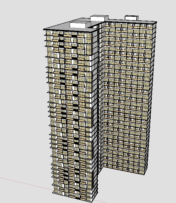 某现代风格居住楼公寓楼建筑方案设计SU模型
