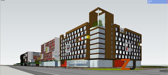 某青年之家公寓住宅建筑设计方案SU模型(2)