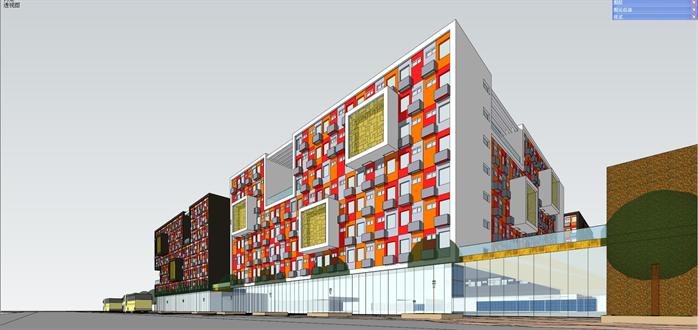某青年之家公寓住宅建筑设计方案SU模型(4)