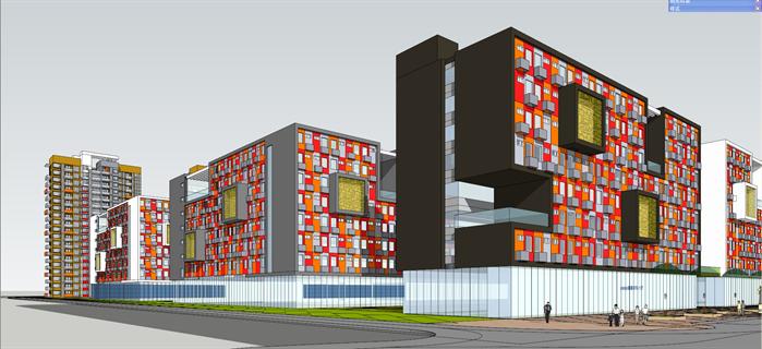 某青年之家公寓住宅建筑设计方案SU模型(5)