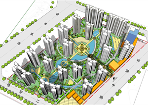 某住宅区景观规划设计SU(草图大师)模型
