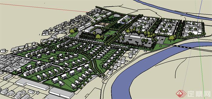 某现代城市规划设计方案SU模型1(2)