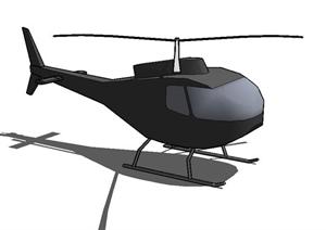 一个直升飞机SU(草图大师)素材模型