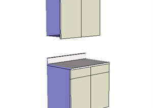 某现代风格厨卫设施橱柜设计SU(草图大师)模型