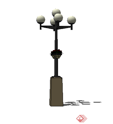 某欧式风格室外人行照明灯设计SU模型(1)