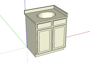某个现代风格室内家具柜子设计SU(草图大师)模型