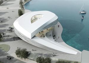 某现代风格剧院艺术馆建筑设计3Dmax模型