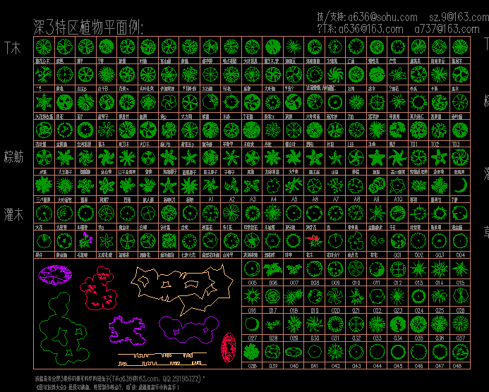 某园林景观植物CAD图例集合