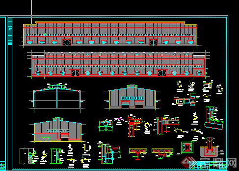 某现代风格工业厂房建筑方案施工图设计CAD图纸(5)