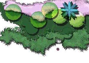 某园林彩屏图素材园林植物素材PSD格式