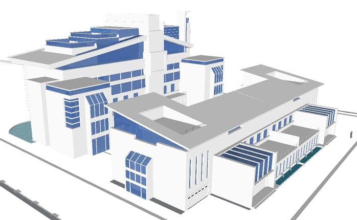 某现代风格办公楼建筑SU设计模型