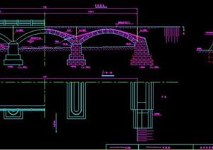 某拱桥小型桥梁建筑设计CAD施工图2