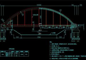 某拱桥小型桥梁建筑设计CAD桥型布置图