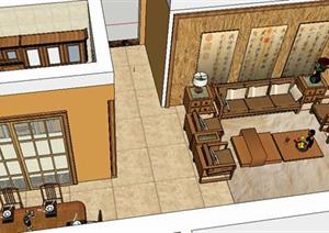 某中式风格住宅室内装饰SU(草图大师)设计模型
