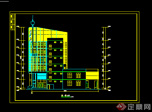 某现代风格酒楼餐饮建筑方案设计CAD图纸(1)