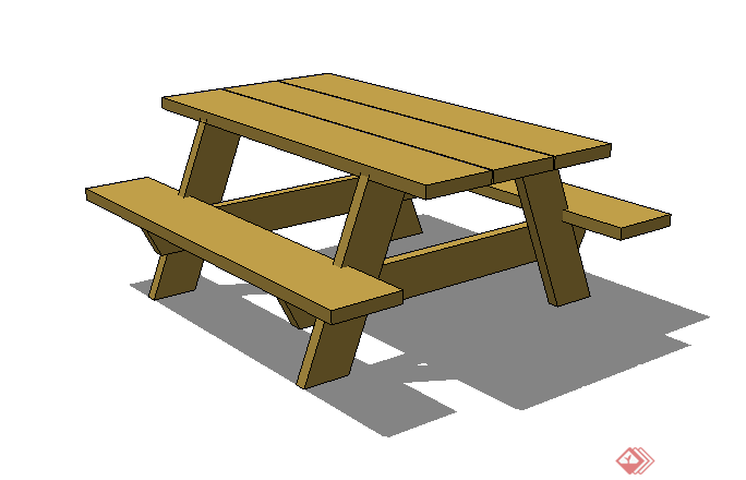 某现代风格木质坐凳SU模型设计(1)