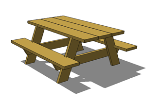 某现代风格木质坐凳SU(草图大师)模型设计