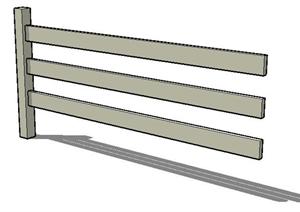 一个木质围栏的SU(草图大师)模型素材