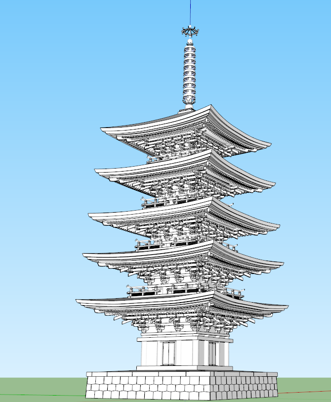 一个古典中式风格景观塔SU设计模型（1）