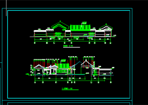 某现代四合院住宅方案建筑CAD图纸