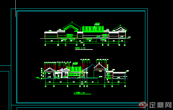 某现代四合院住宅方案建筑CAD图纸(1)