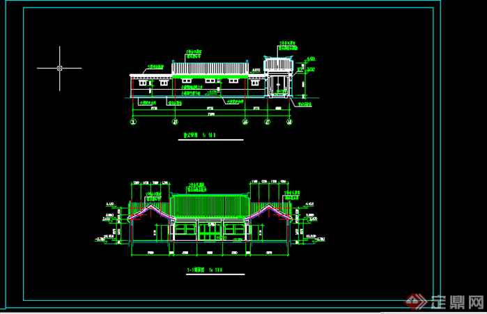 某现代四合院住宅方案建筑CAD图纸(2)