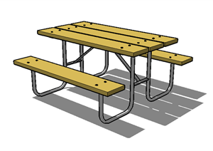 某现代风格园林坐凳设计SU(草图大师)模型素材2