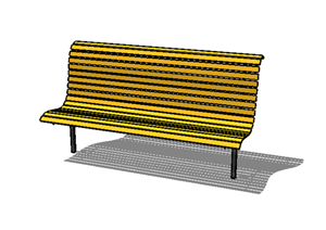 某现代风格园林坐凳设计SU(草图大师)模型