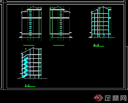 某现代风格住宅搂建筑部分施工图CAD图纸(2)