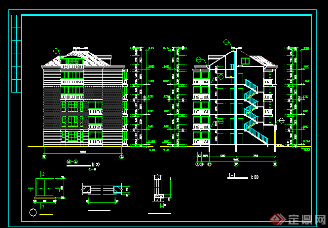 某现代风格住宅楼建筑施工图设计CAD方案(1)