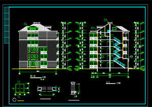 某现代风格住宅楼建筑施工图设计CAD方案