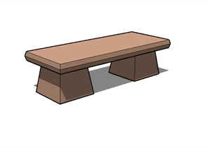 某现代风格园林坐凳设计SU(草图大师)模型3