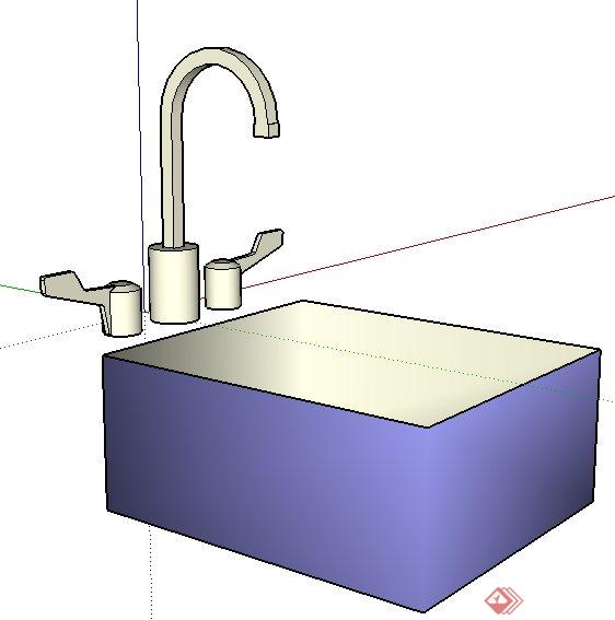 一个全套洗手池SU设计模型素材(1)