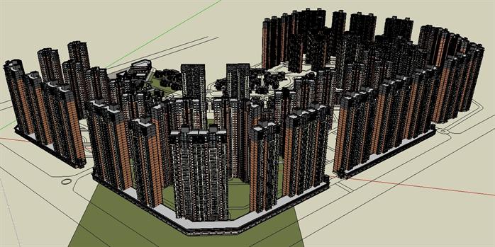 一套综合建筑群全套建筑SU设计模型
